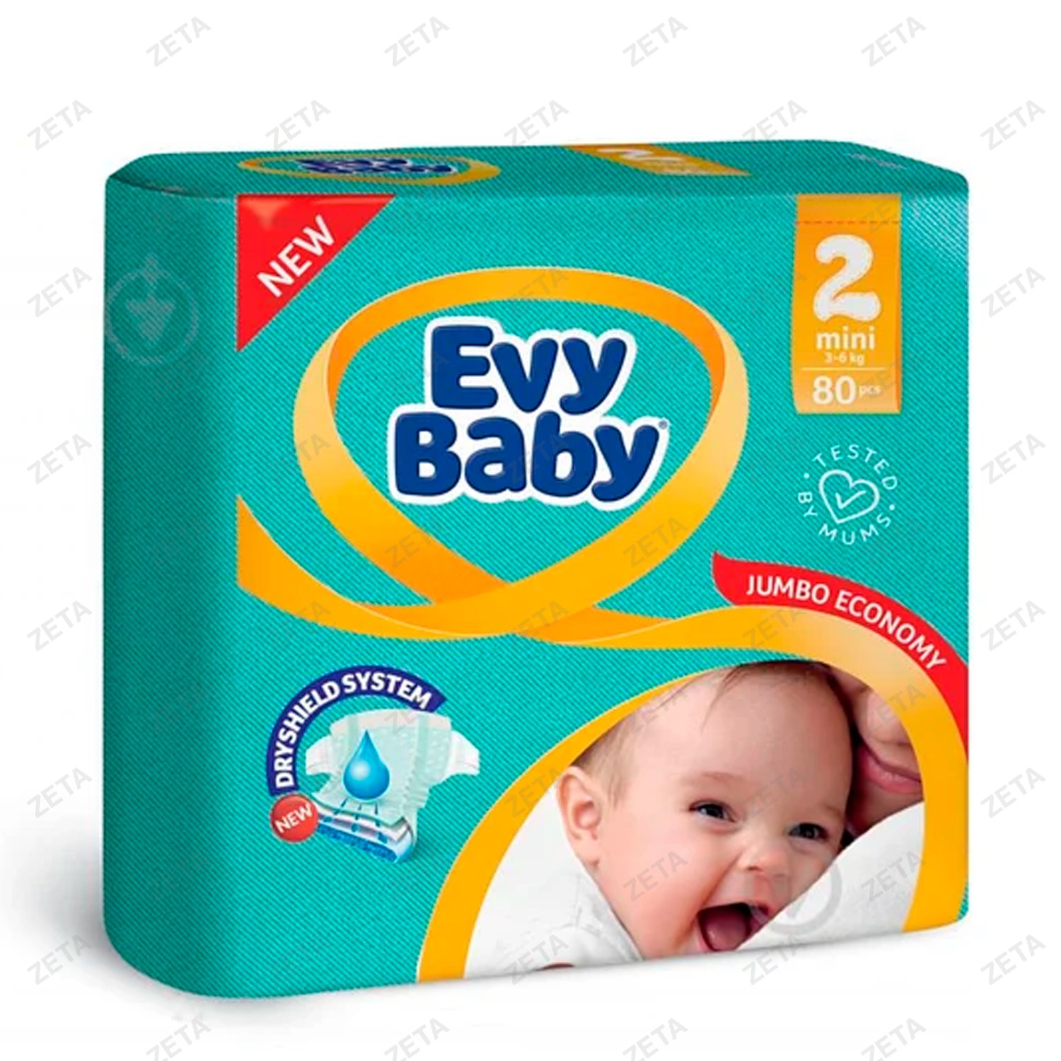 Подгузники Evy Baby 80 шт. "Mini Jumbo 2" 3-6 кг