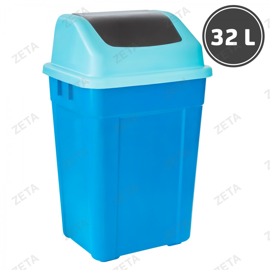 Ведро для мусора с клапаном, цветное (32 л.) - изображение 1