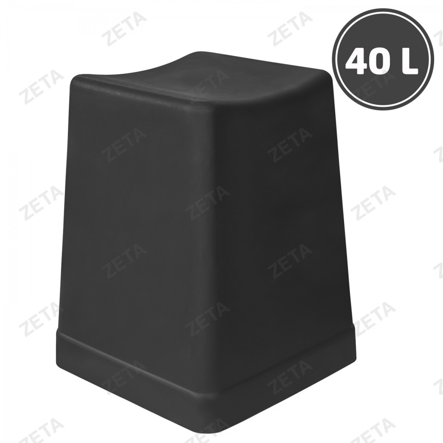 Ведро-табурет пластиковое, чёрное (40 л.) - изображение 1