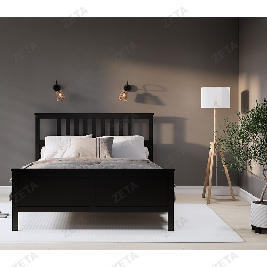 Кровать двойная "Кымор" (1600*2000 мм.) №5031320105 (чёрный) (Лузалес-РФ) - изображение 5