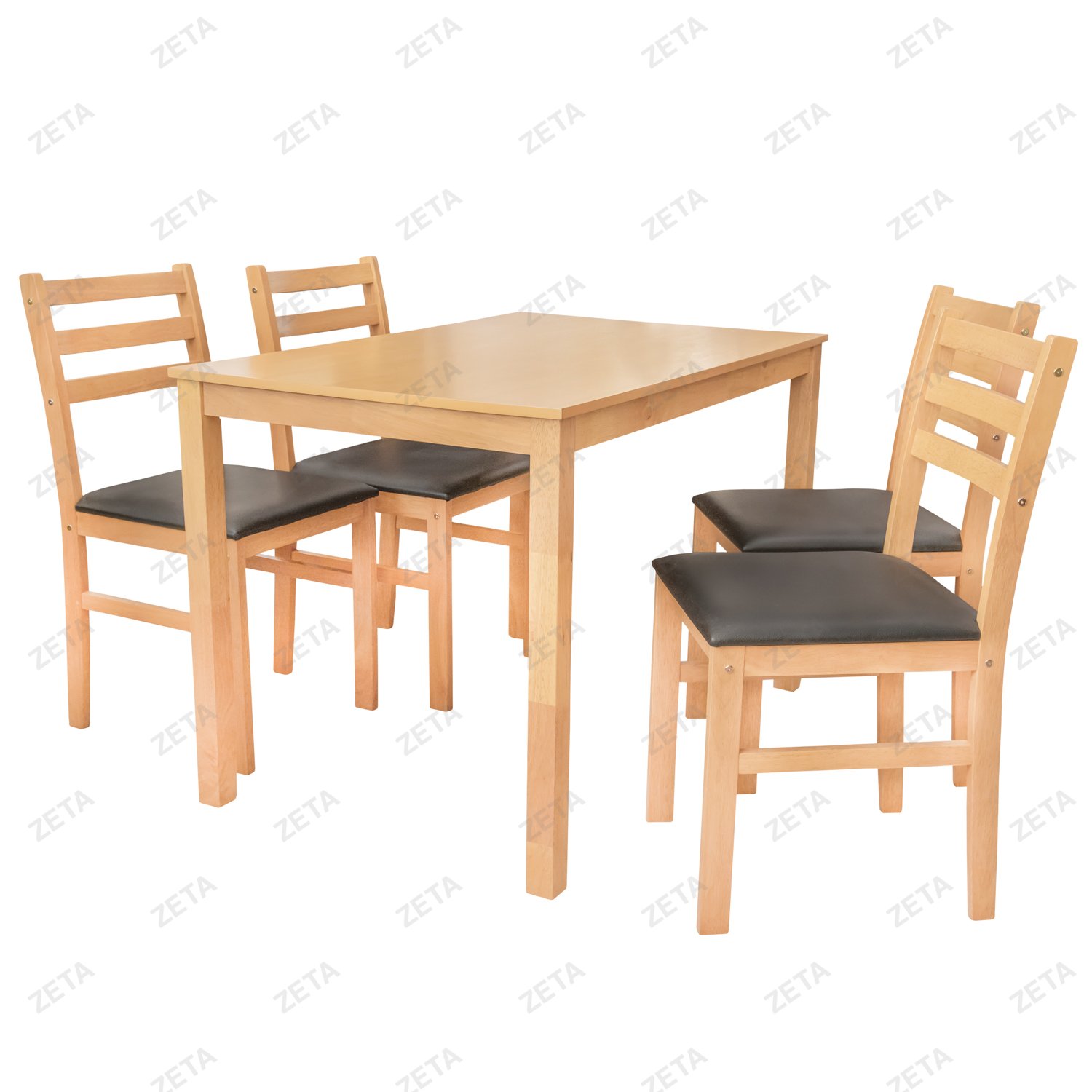 Столовый комплект: стол + 4 стула №ES1008 (бук)