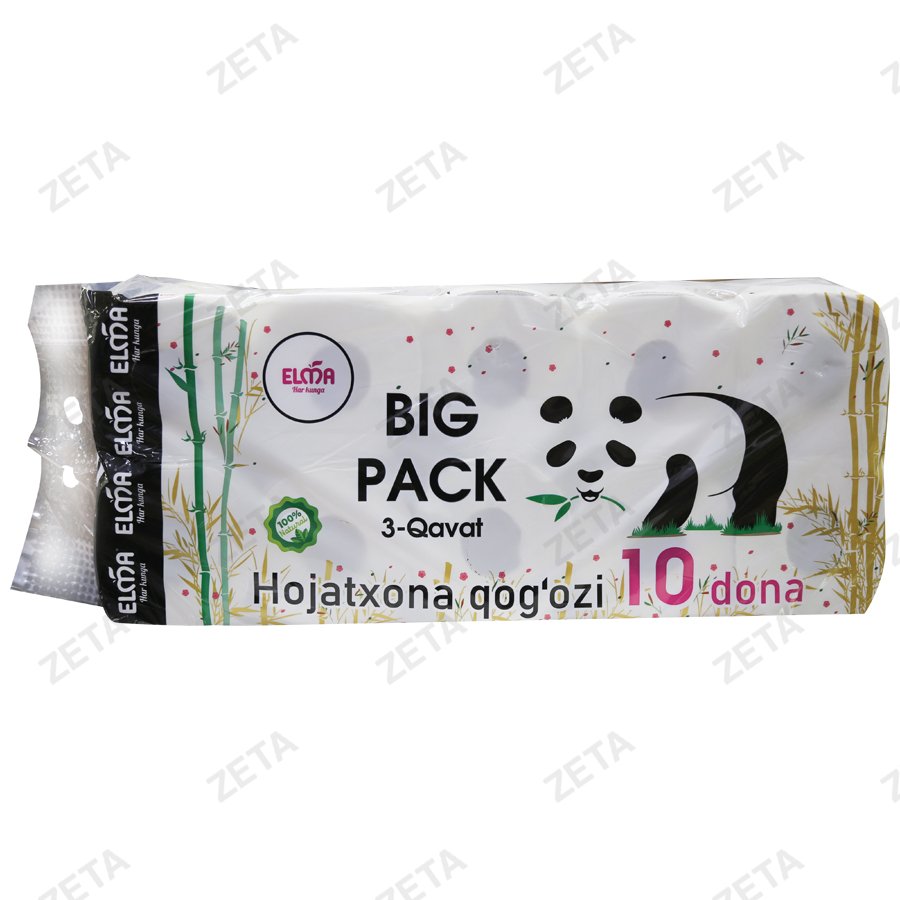 Туалетная бумага Panda Big pack 3-слойная 10 шт. №101 Elma (Узб)