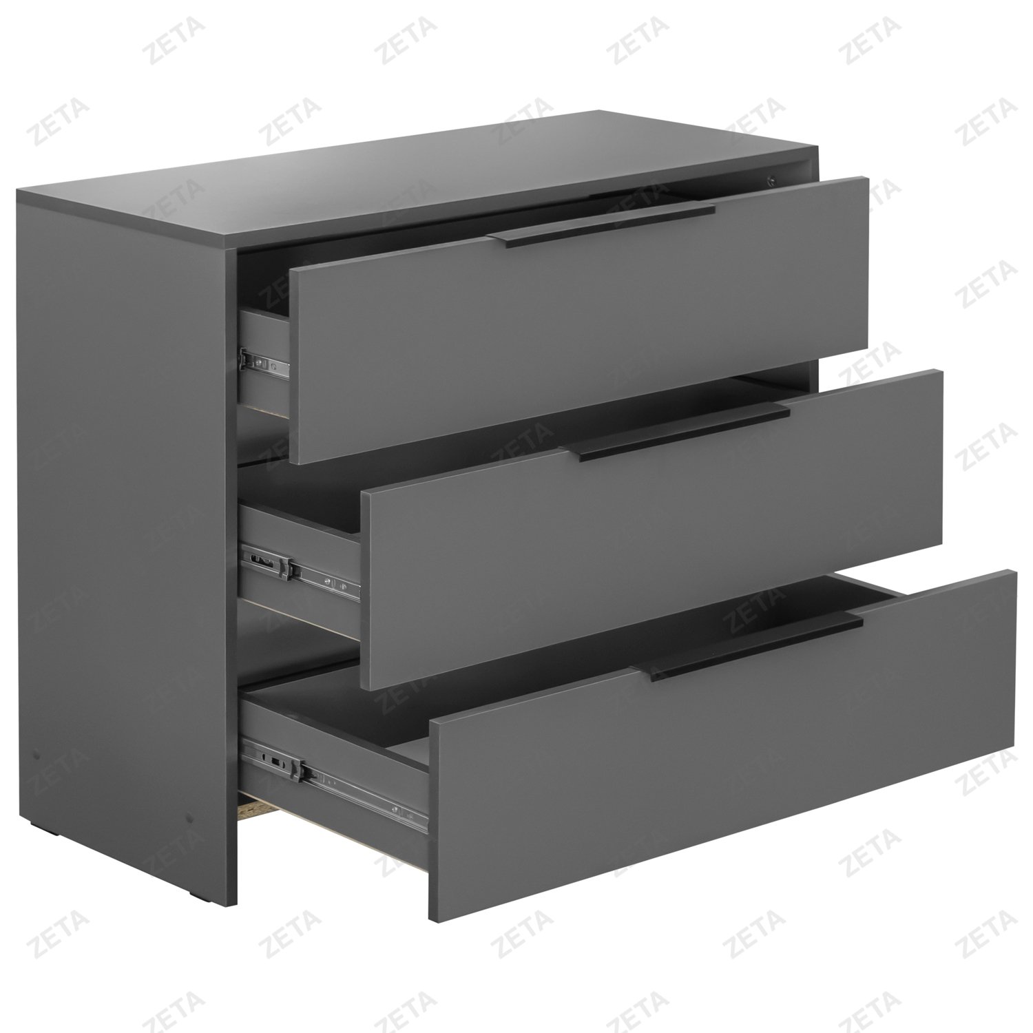 Комод МС "Камелия 1" 3 ящика №00-00114438 (графит серый) (РФ)