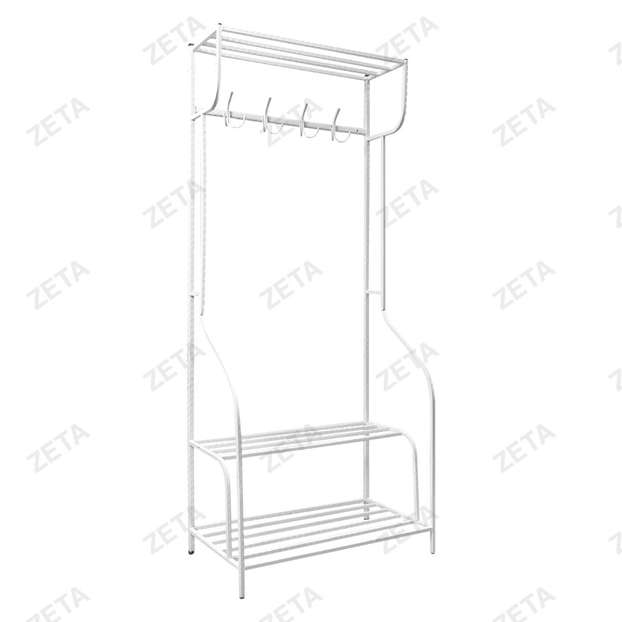 Вешалка гардеробная с подставкой для обуви (рифлёная труба)