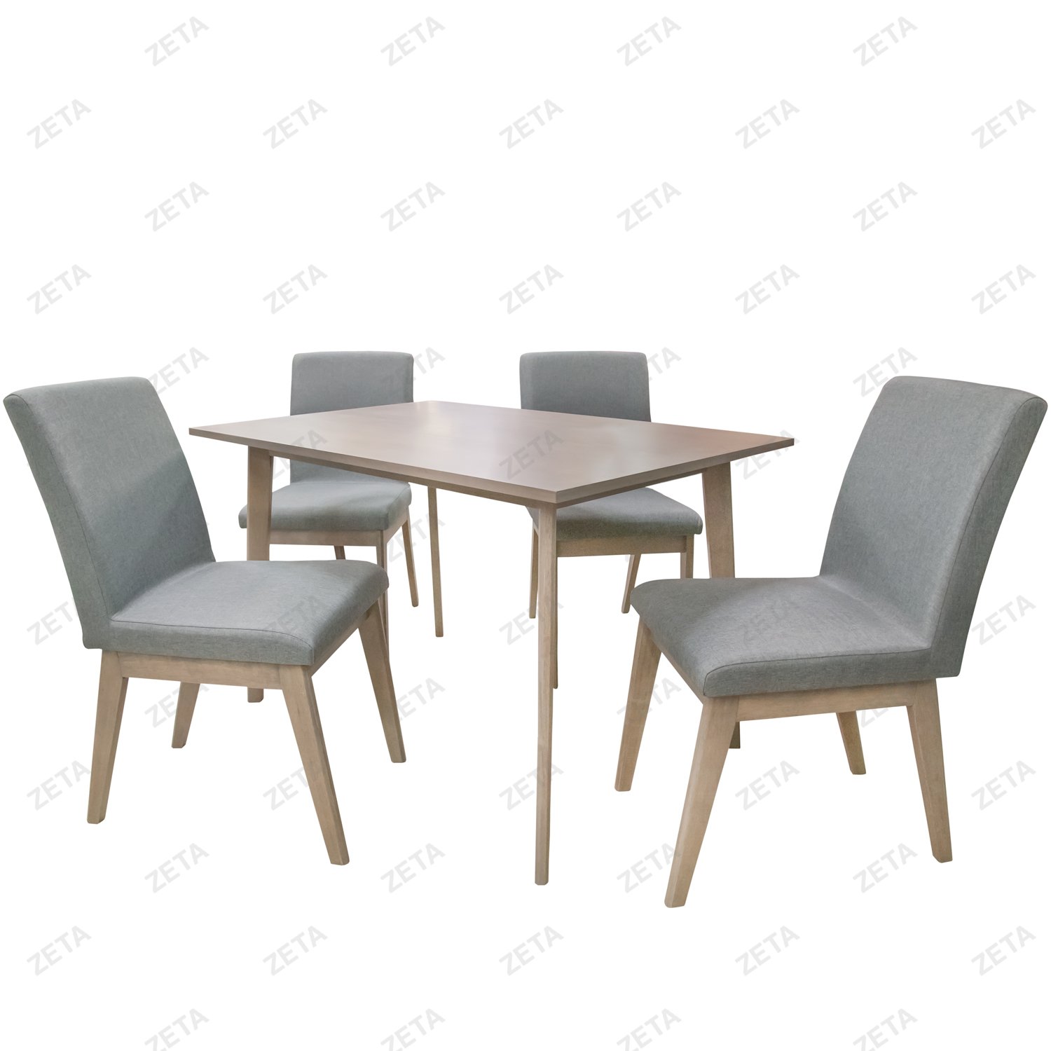 Комплект мебели: стол + 4 стула №ES8035-1 (тёплый серый)