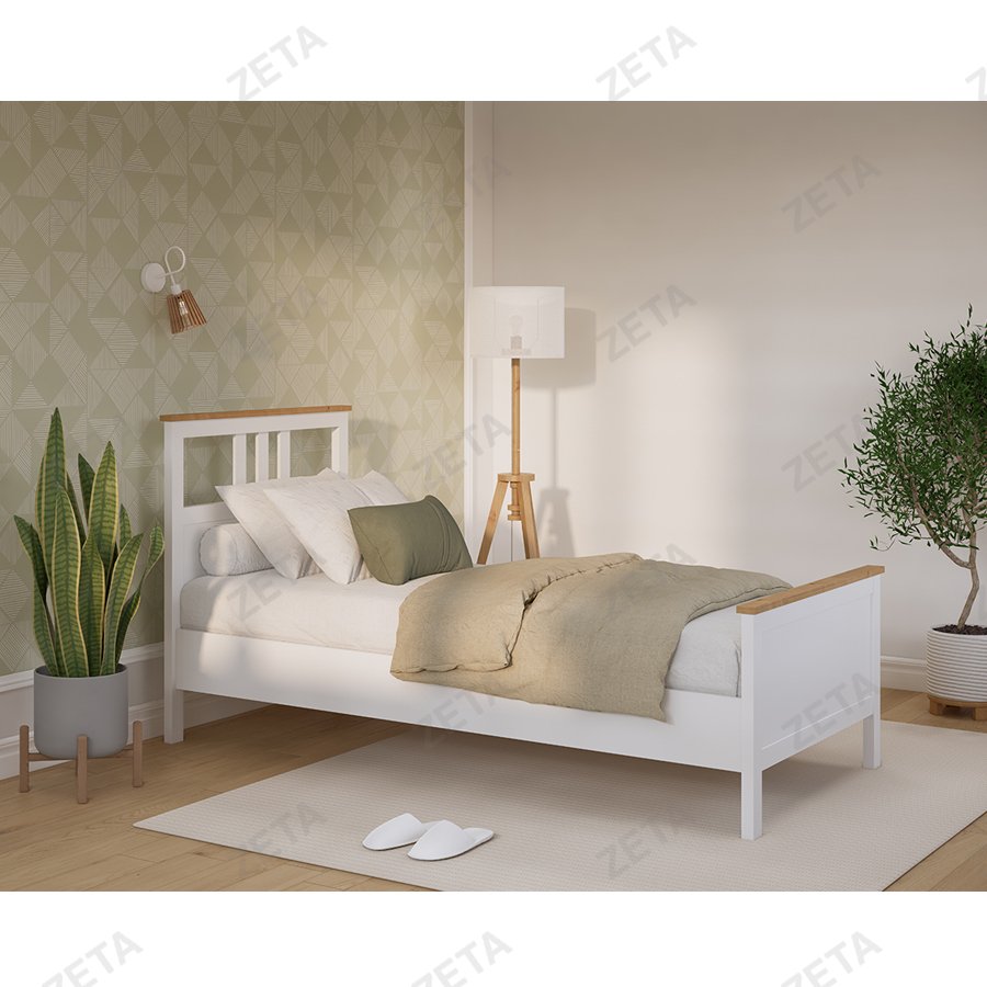 Кровать одинарная "Кымор" (900*2000 мм.) №5031310111 (белый/светло-коричневый) (Лузалес-РФ) - изображение 5