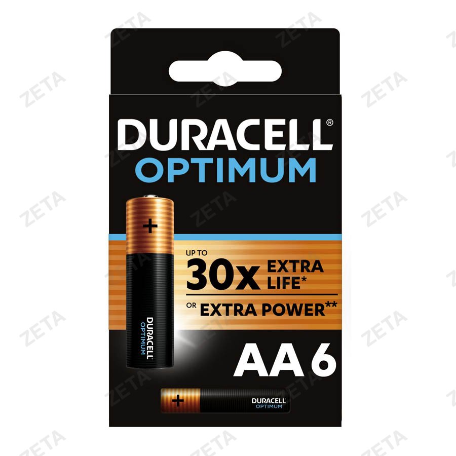 Батарейка" Duracell" 6 шт. №Optimum AA - изображение 1