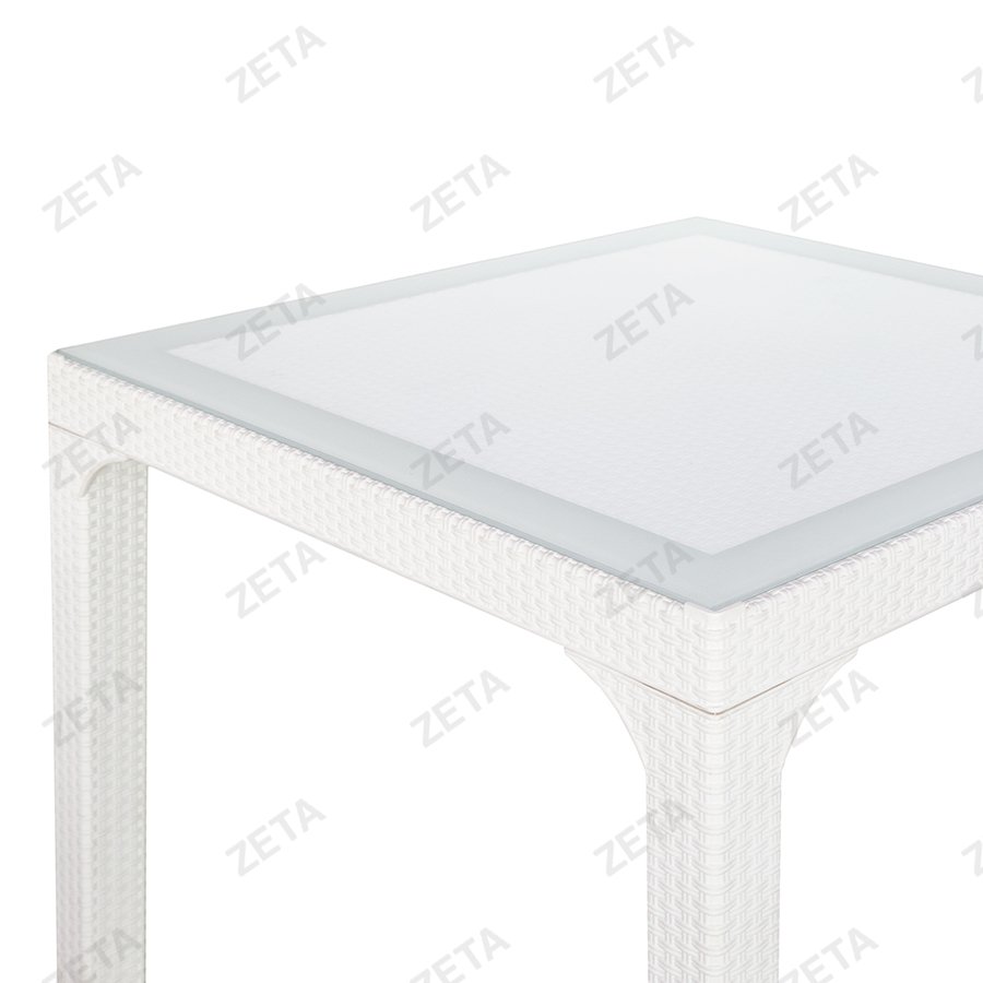 Стол пластиковый со стеклом №НМ-710 (белый) (Турция) - изображение 3