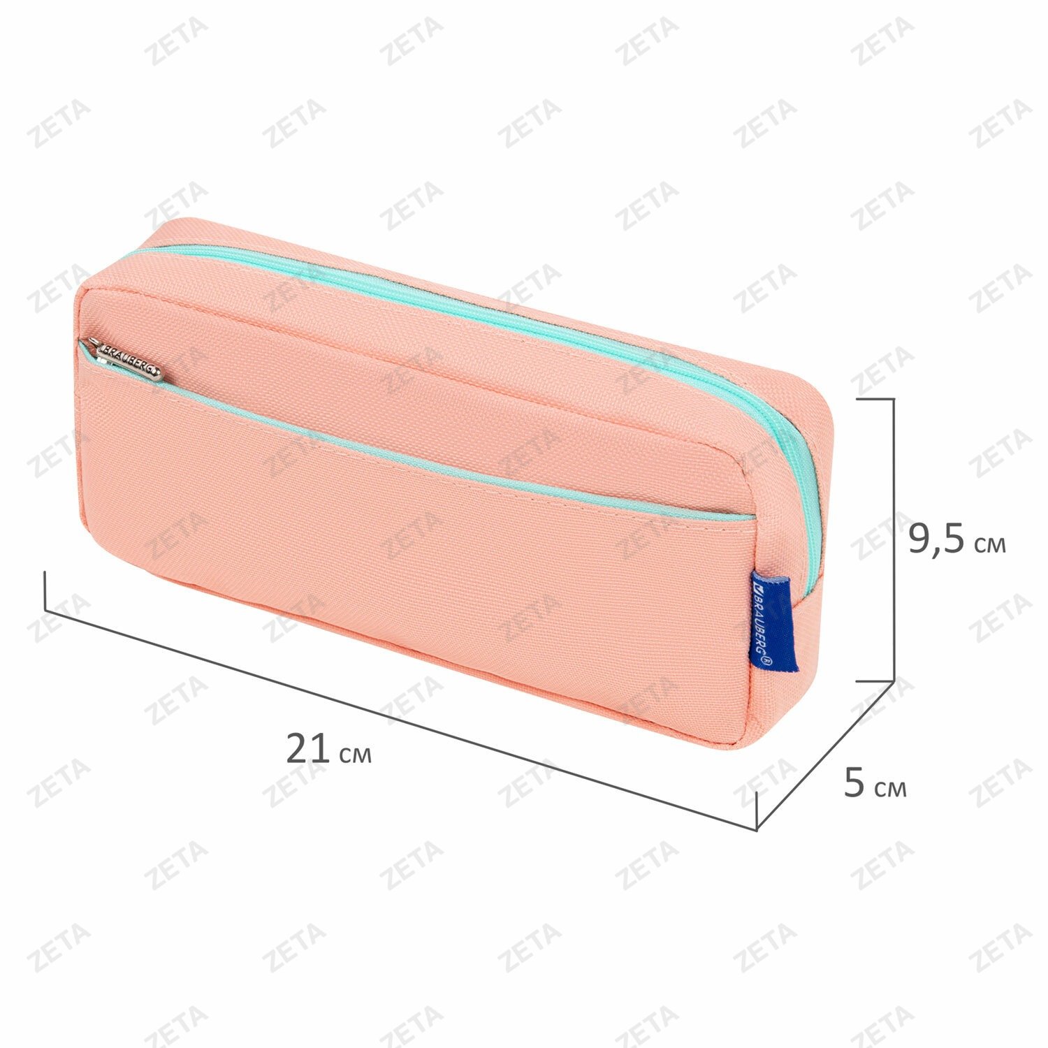 Пенал мягкий BRAUBERG PASTEL, 2 отделения, персиковый, 21х9,5х5 см, 272274 - изображение 3