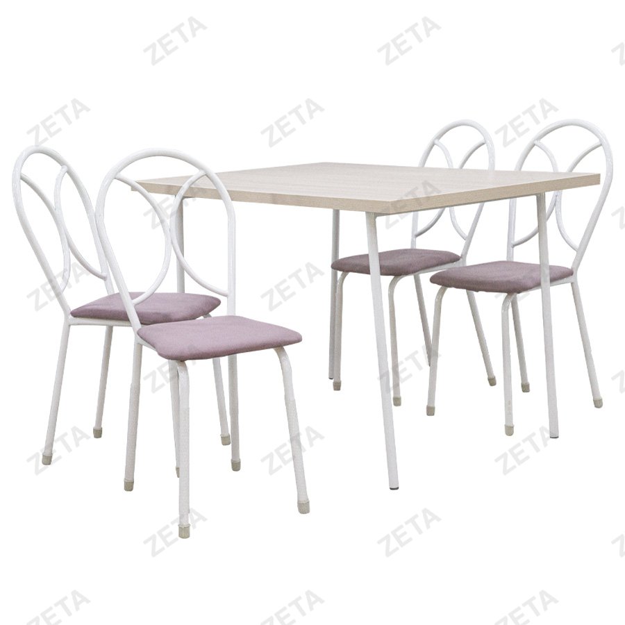 Комплект мебели стол "Тюльпан" 1200*800 F + 4 стула "Надияр" - изображение 1