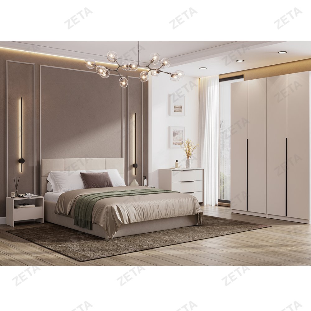 Кровать двойная №4 №00-00112032 (бежевый) (РФ)