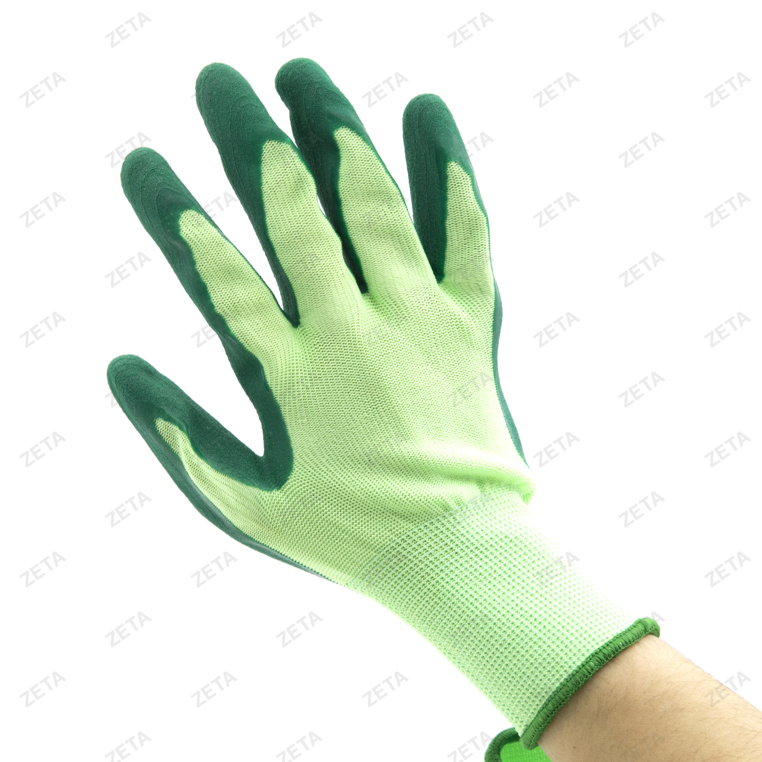 Перчатки хозяйственные полиэстеровые, с защитным покрытием ладони, размер L, 290619L (ЮТС) - изображение 2