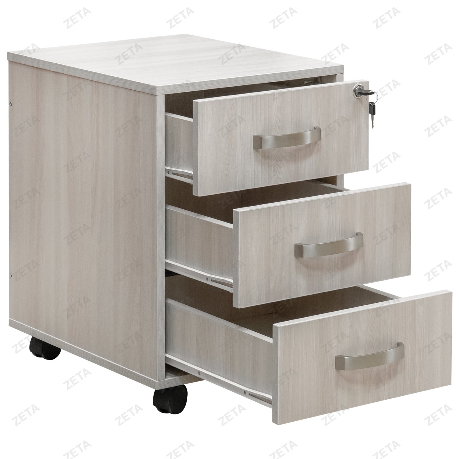 Тумба мобильная с замком Кул-105 (ясень шимо светлый) (ТП)