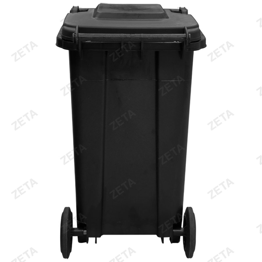 Мусорный бак с крышкой на колёсах, чёрный (140 л.)