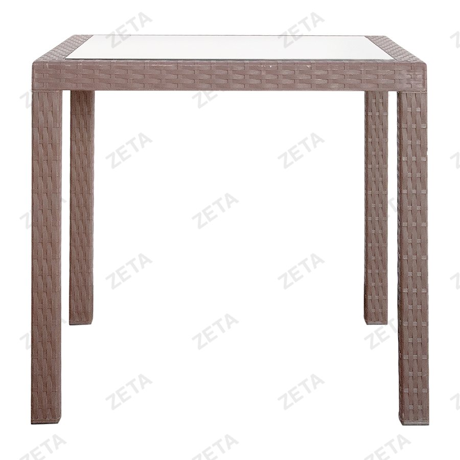 Стол квадратный со стеклом Bali (коричневый) (Уз-S) - изображение 2