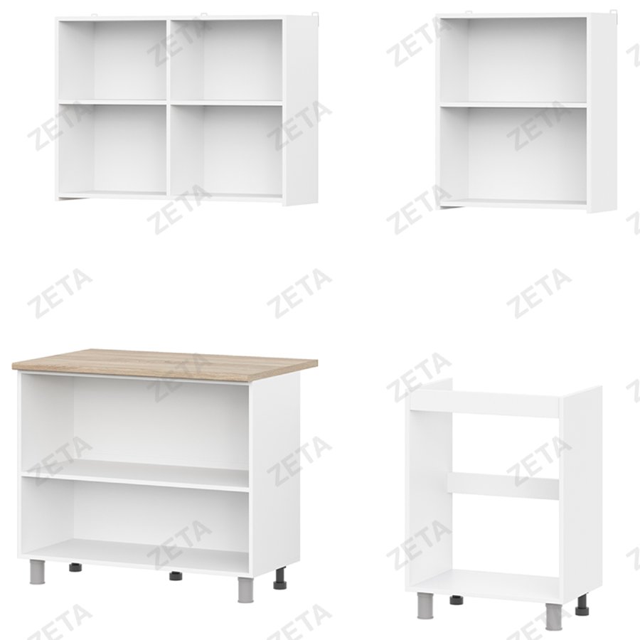 Кухонный гарнитур "КГ- 6" (1.6 м) серия 2 №00-00111971 (белый текс./дуб сома) (РФ)