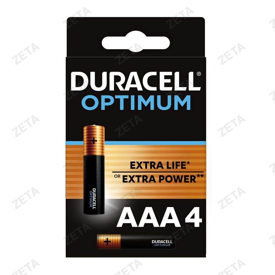 Батарейка "Duracell" 4 шт. №Optimum AAA - изображение 1