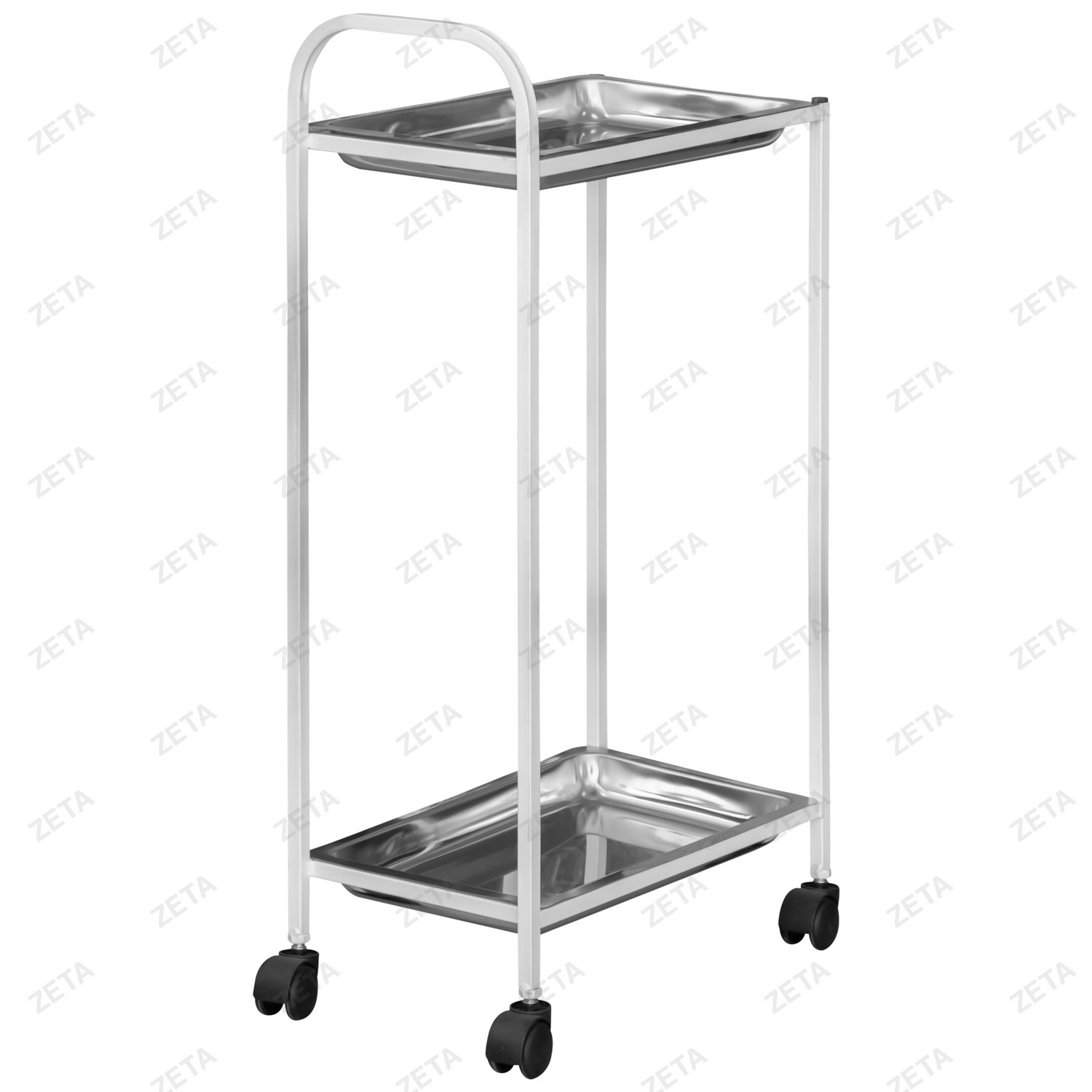 Столик инструментальный (малый с 2-мя лотками) №А-005 нерж.