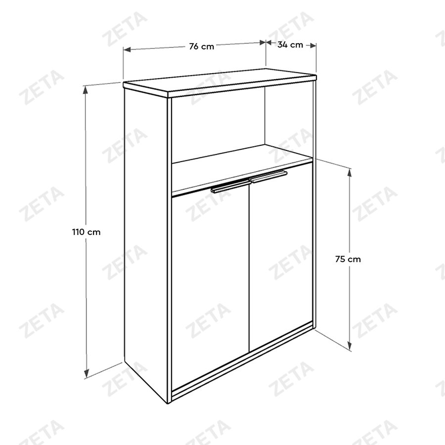 Полка книжная 3-полки №NKT-23-NB-1 (ADORE) - изображение 3