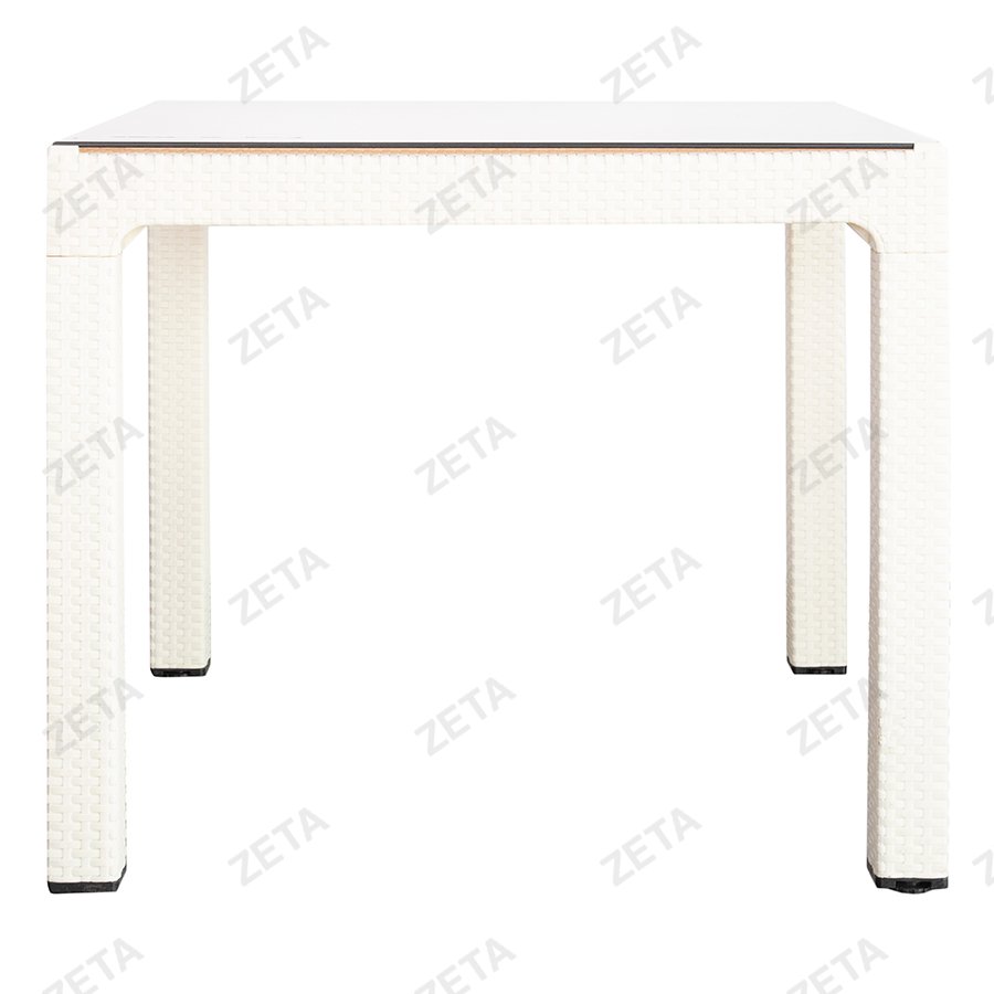 Стол квадратный со стеклом Premium (белый) (Уз-S) - изображение 2