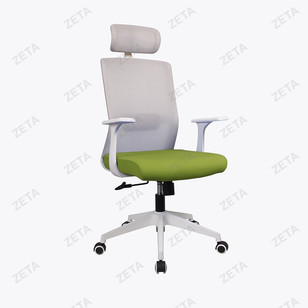 Кресло №SK-6003W (серое, зеленое сиденье) (ВИ)