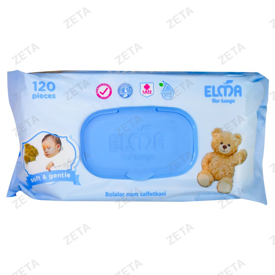 Cалфетки влажные 120 шт. Elma (Узб)