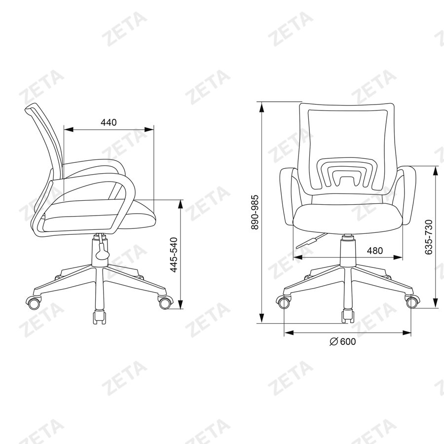 Кресло "Бюрократ" TW-06A TW-13A №CH-W695NLT (розовое) - изображение 5