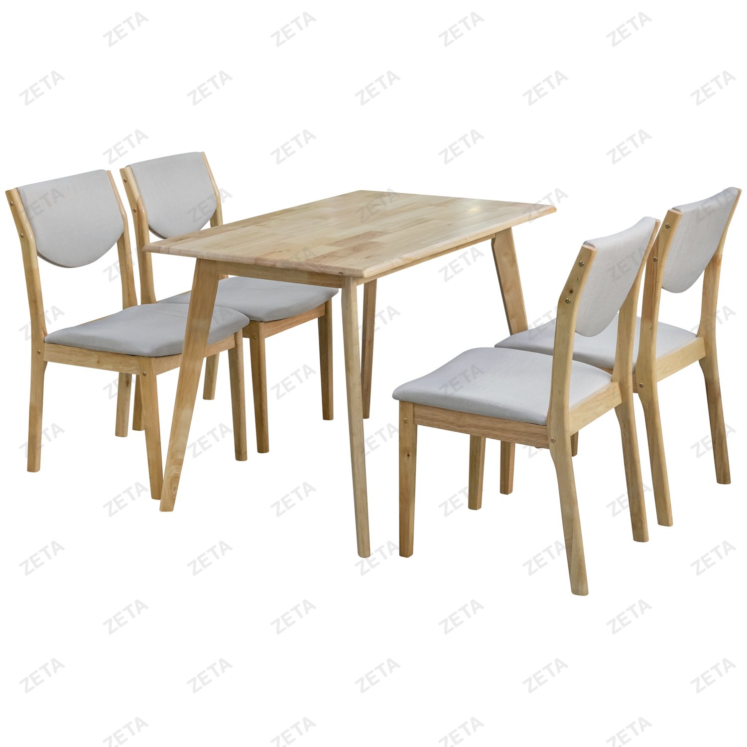 Комплект мебели: стол + 4 стула №RH7159T+RH1037C (натура / светло-бежевый) (Малайзия)