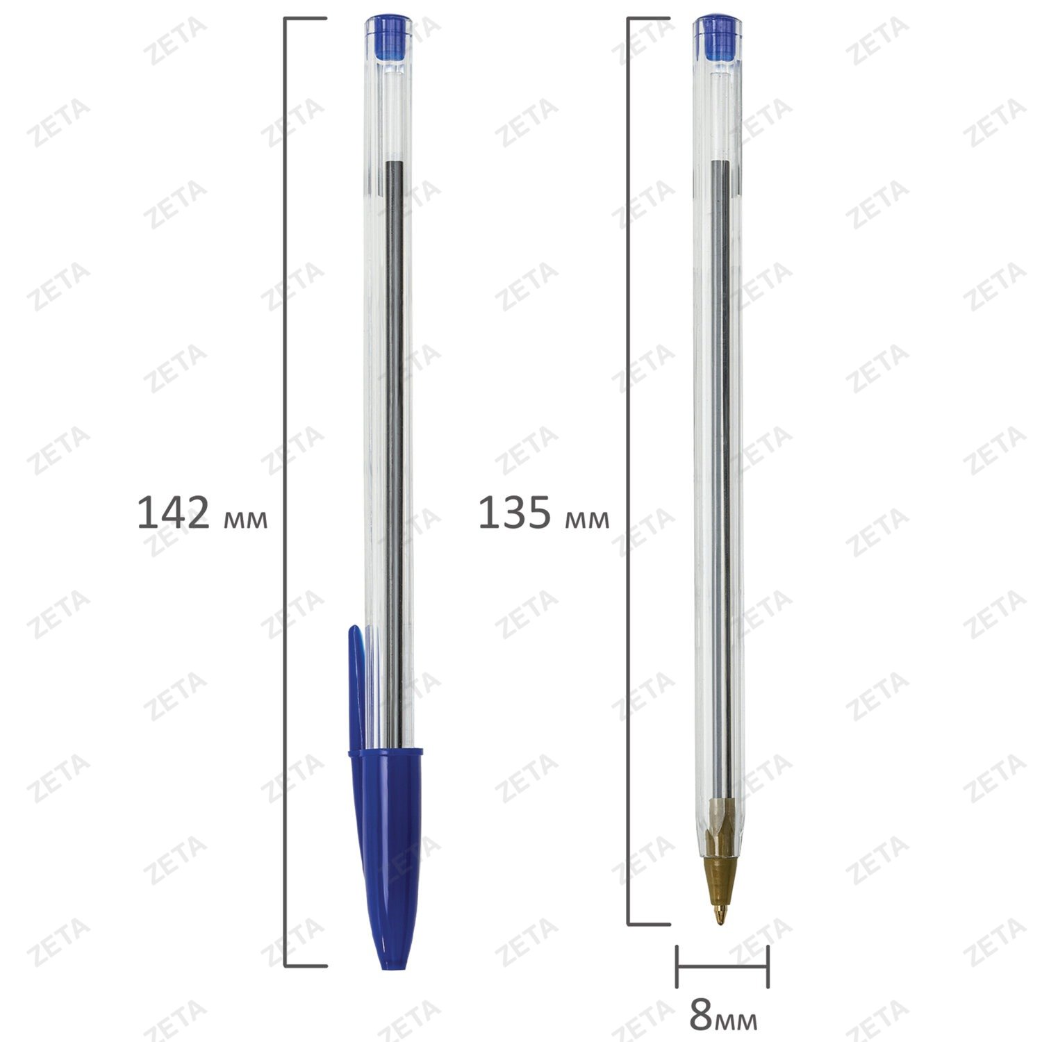 Ручка шариковая STAFF "Basic Budget BP-04", СИНЯЯ, линия письма 0,5 мм, с штрихкодом, 143868 - изображение 3