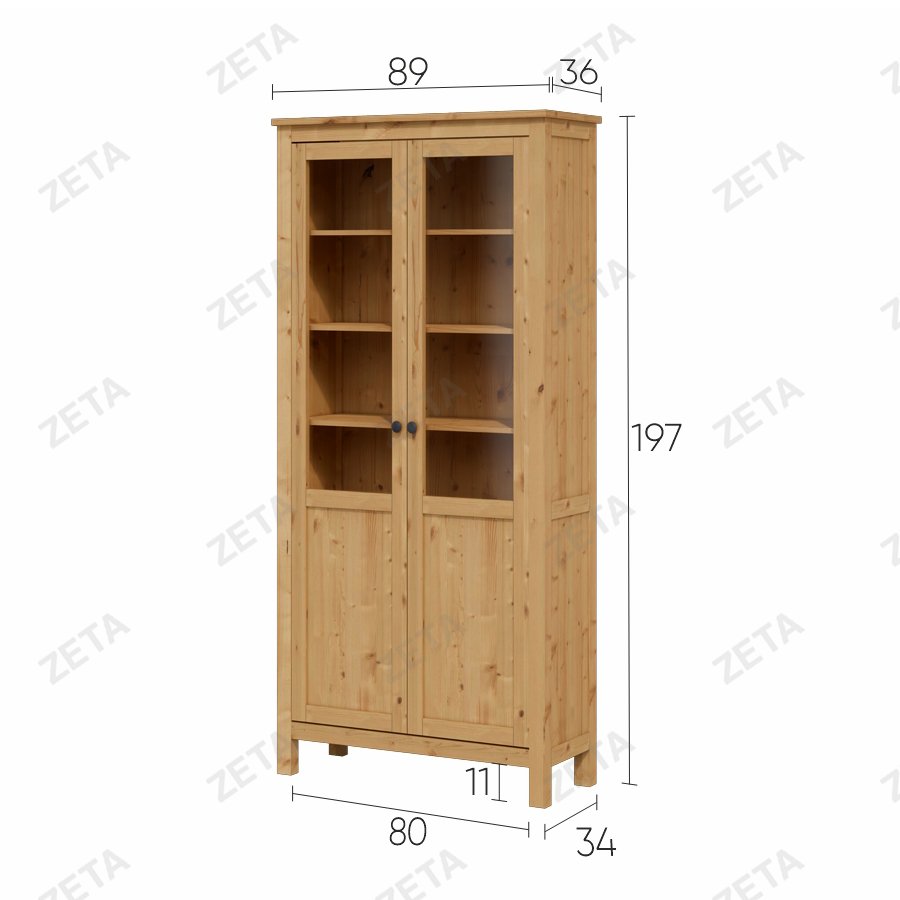 Шкаф с дверями "Кымор" (900*1980*370 мм.) №5030710304 (светло-коричневый) (Лузалес-РФ) - изображение 4
