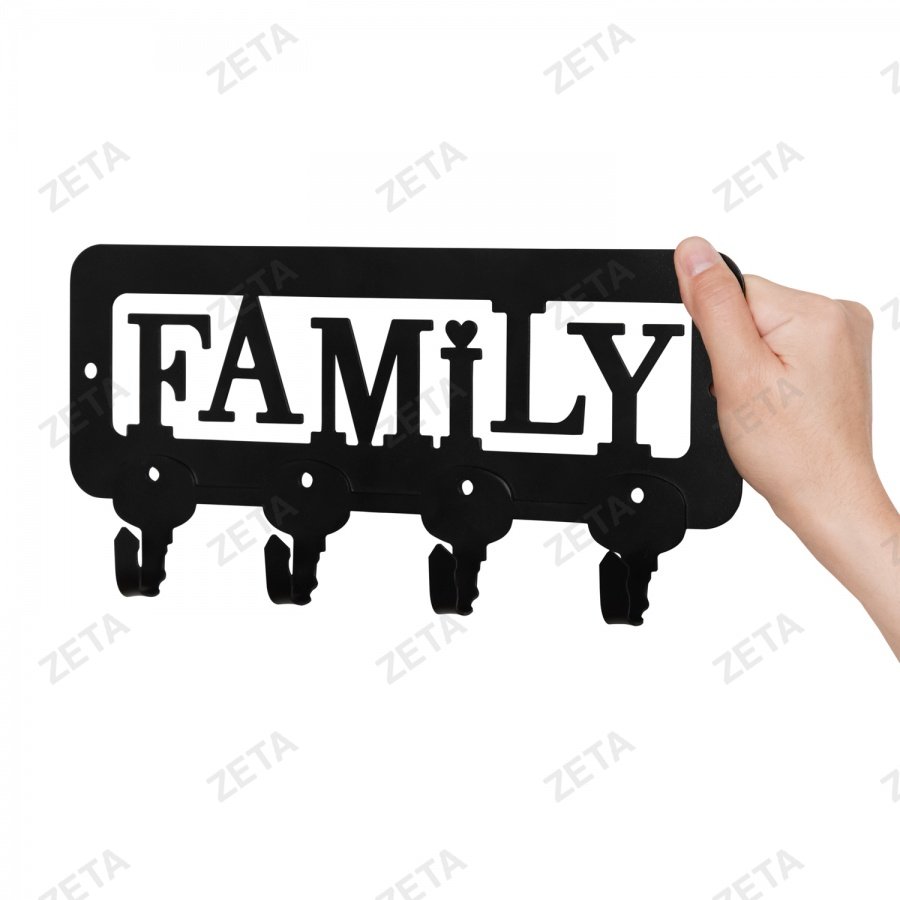 Вешалка-ключница настенная, металлическая "Family" - изображение 2