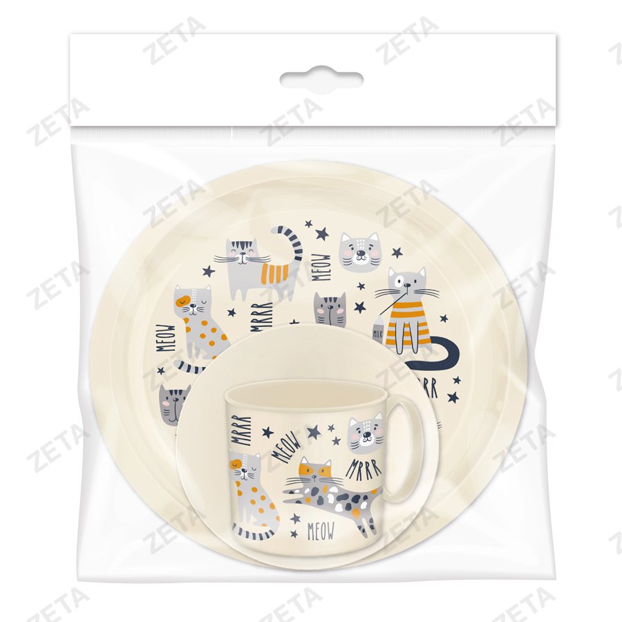 Набор посуды: тарелка с декором d215 мм., миска с декором d130 мм., кружка 280 мл. №221175514 - изображение 2