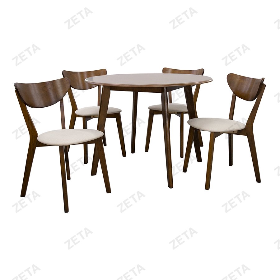 Комплект мебели: стол + 4 стула №RH7226T+RH371C (орех / светло бежевый) (Малайзия)