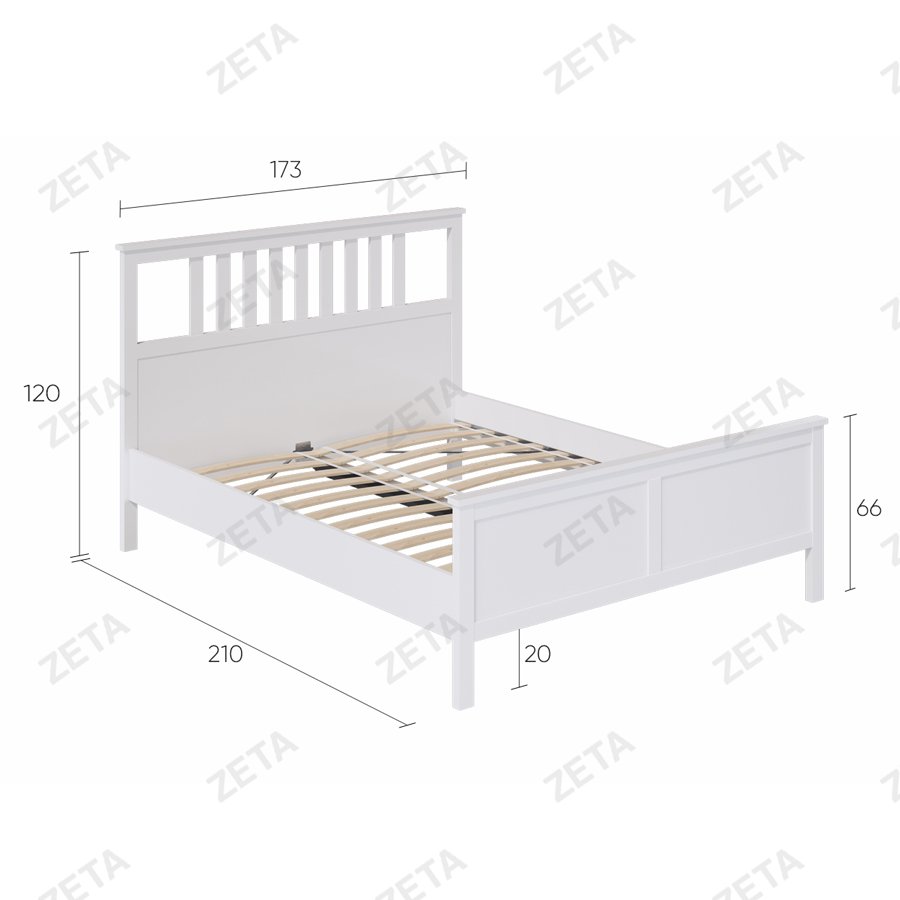 Кровать двойная "Кымор" (1600*2000 мм.) №5031320103 (белый) (Лузалес-РФ) - изображение 4