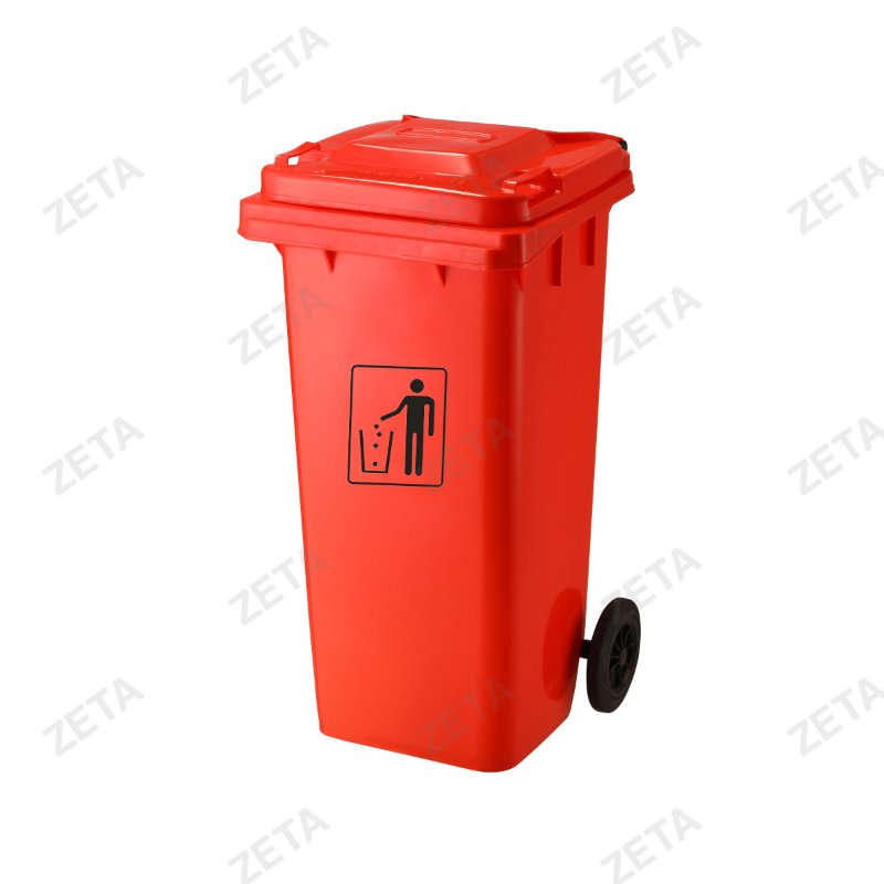 Бак мусорный с крышкой 120 л. (красный) №LD-120АС (ВИ) - изображение 1