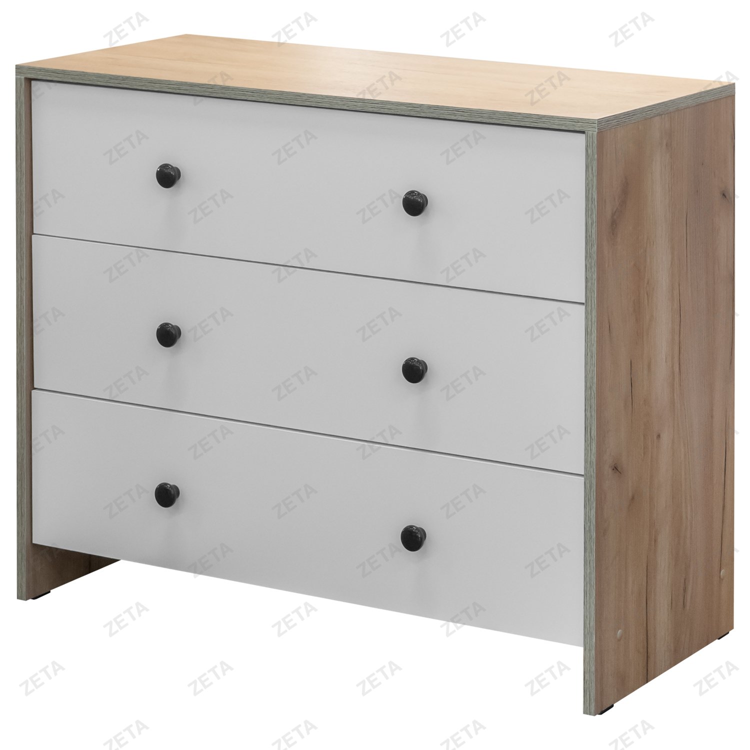 Комод МС "Дольче" 3 ящика №00-00113581 (дуб золотой/белый матовый) (РФ)