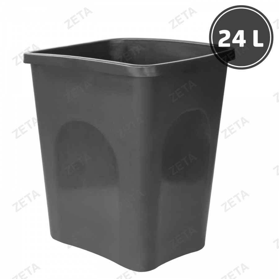 Ведро для мусора, чёрное (24 л.) - изображение 1