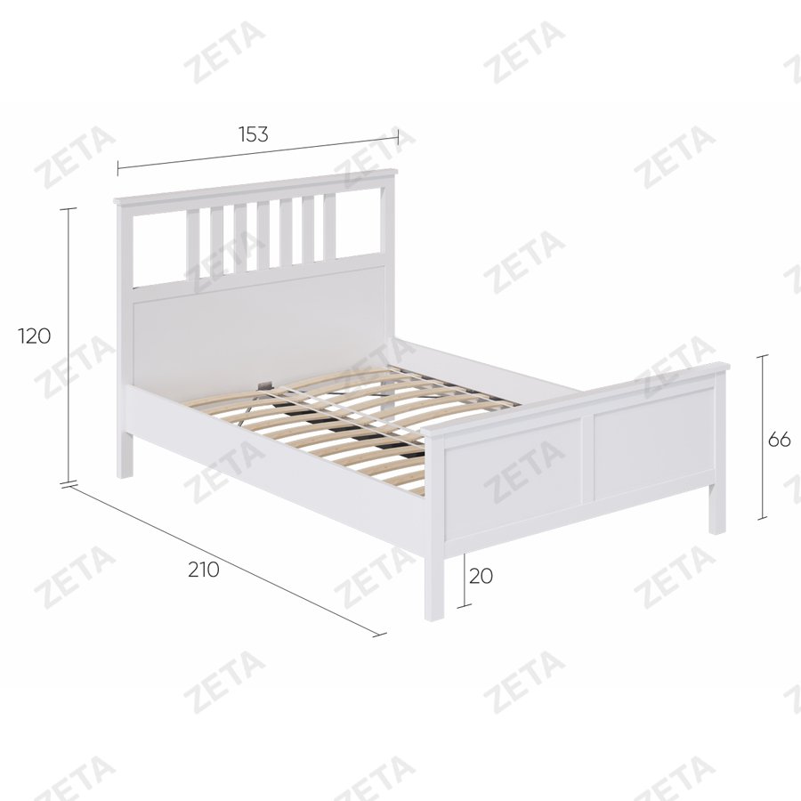 Кровать двойная "Кымор" (1400*2000 мм.) №5031320303 (белый) (Лузалес-РФ) - изображение 4