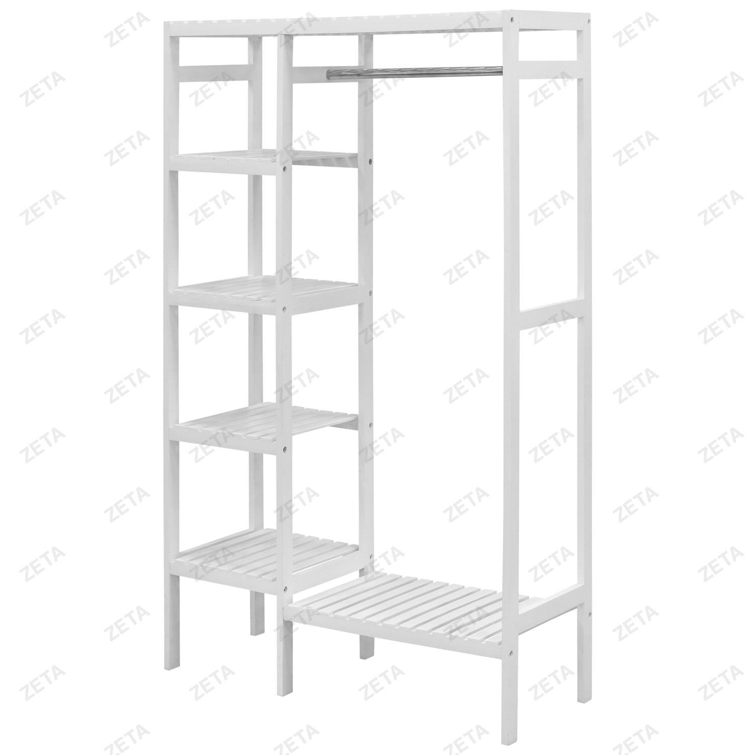 Стеллаж деревянный 2B (белый) (Вьетнам)