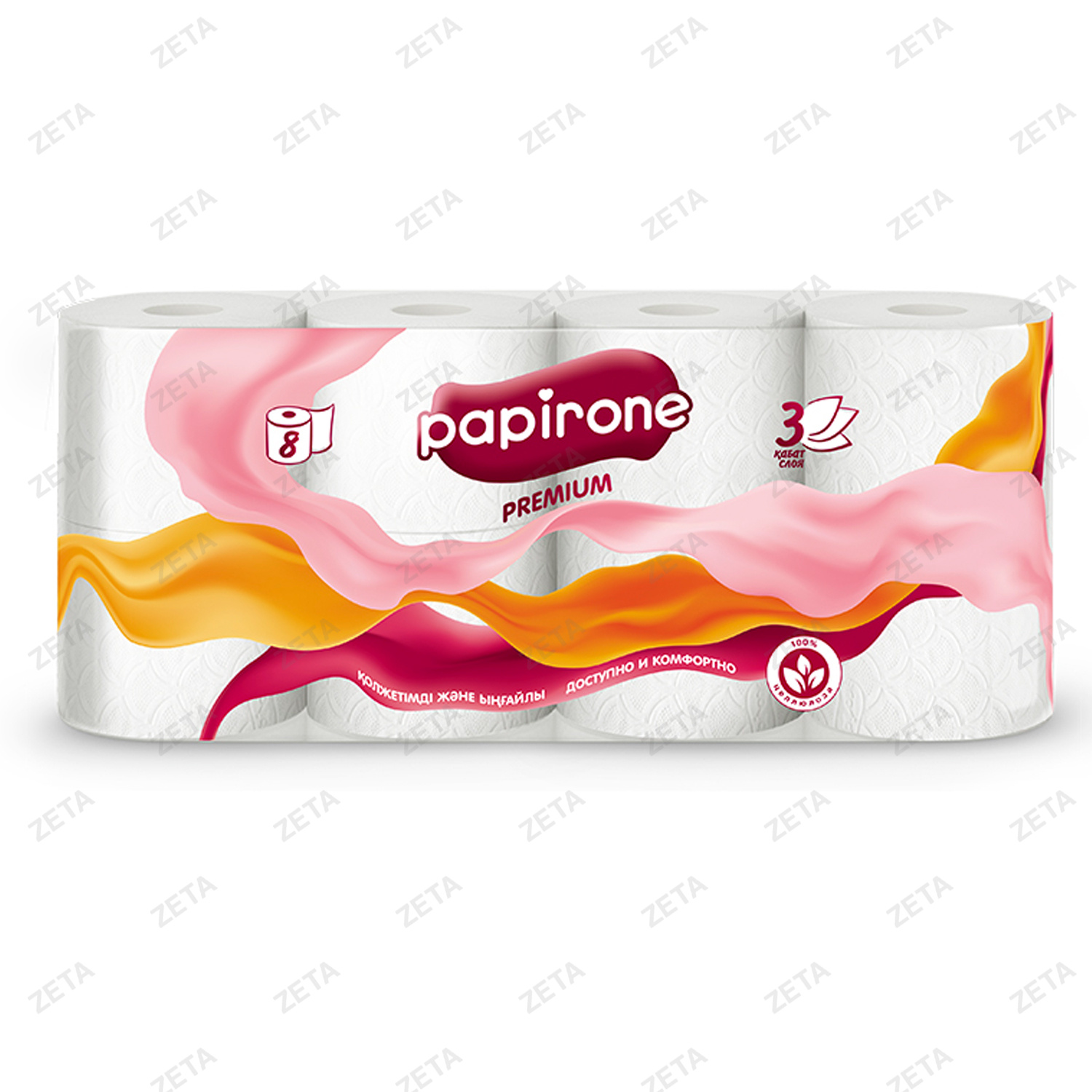 Туалетная бумага "Papirone Premium" (8 рулонов)