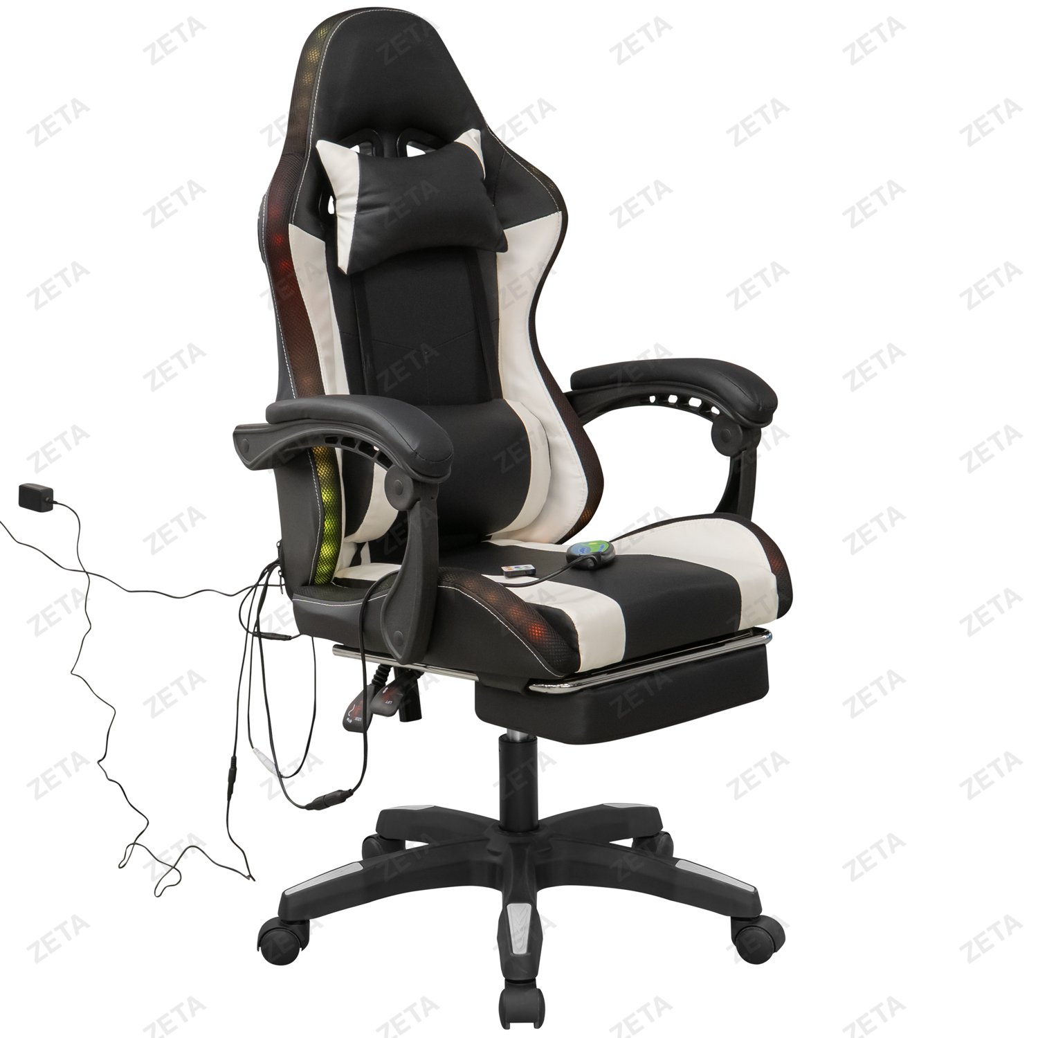 Кресло GM-2023 (черный / белый) (ВИ)