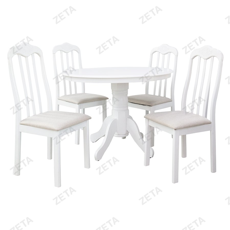 Обеденный комплект стол №RH7066T + 4 стула №RH559C (белый) - изображение 1