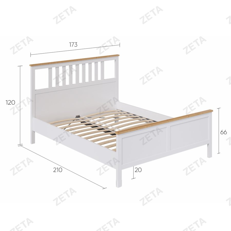 Кровать "Кымор" (1800*2000 мм.) №5031320211 (белый/светло-коричневый) (Лузалес-РФ) - изображение 4