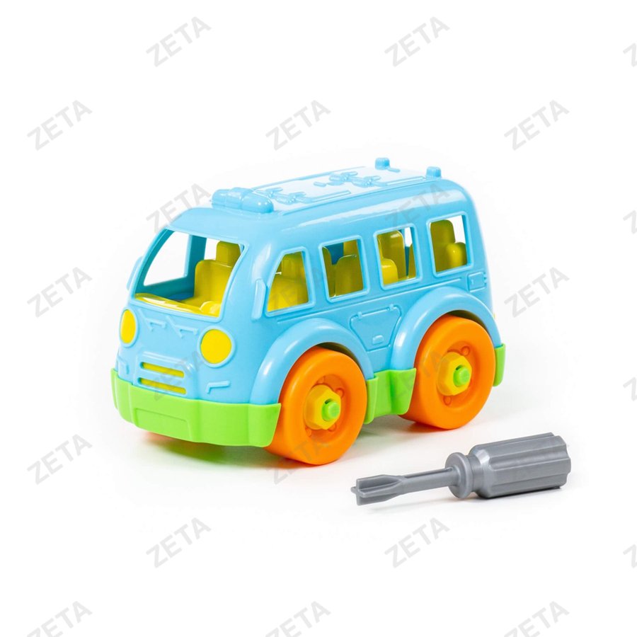 Игрушка: Конструктор-транспорт "Автобус малый" 15 элементов в пакете №78995