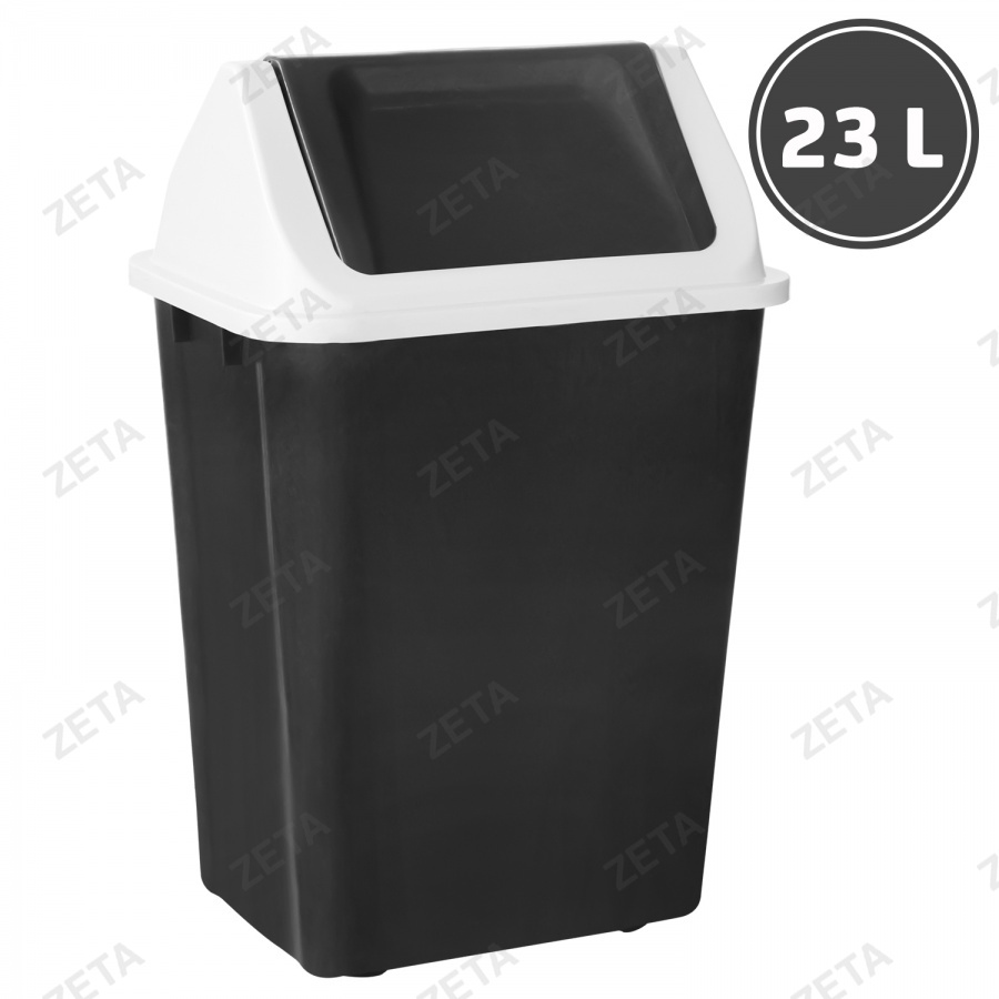 Ведро для мусора с клапаном, чёрное (23 л.) - изображение 1