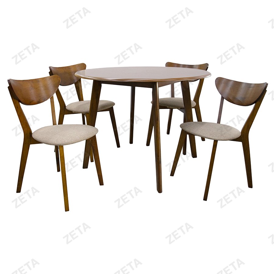 Комплект мебели: стол + 4 стула орех мод RH7226T+RH371C темно бежев. (Малайзия)