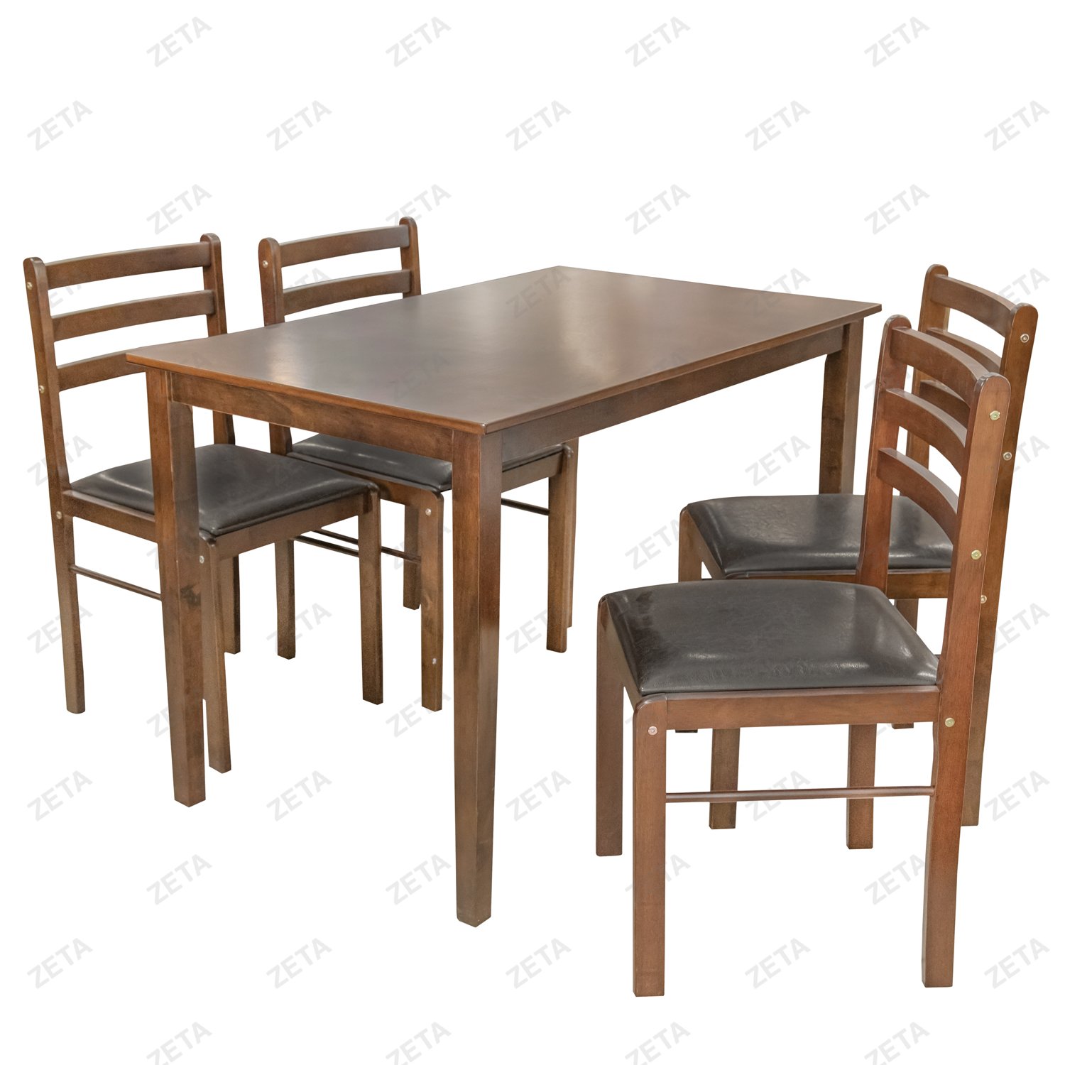 Столовый комплект: стол + 4 стула №RH7006T (тёмный)
