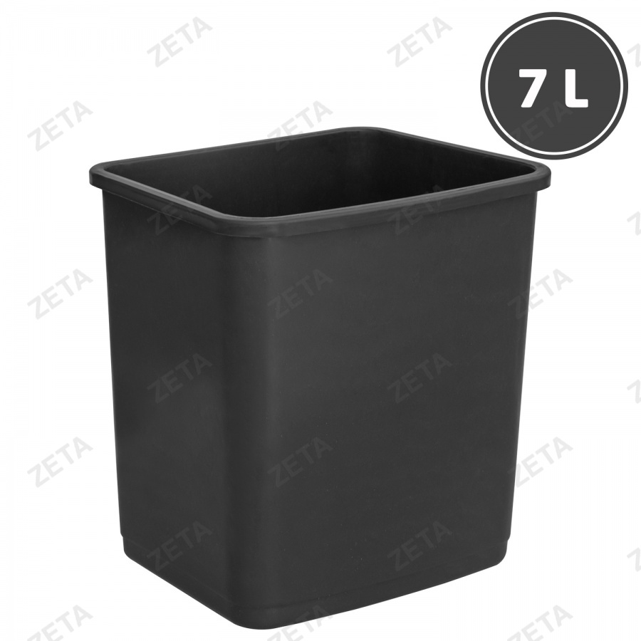 Ведро для мусора без клапана, чёрное "М" (7 л.)