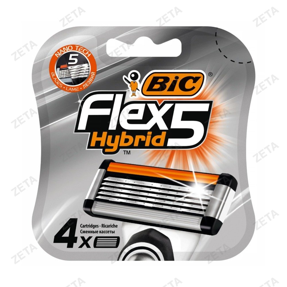 Кассеты сменные для бритья "Bic Flex 5 Hybrid", 4 шт.