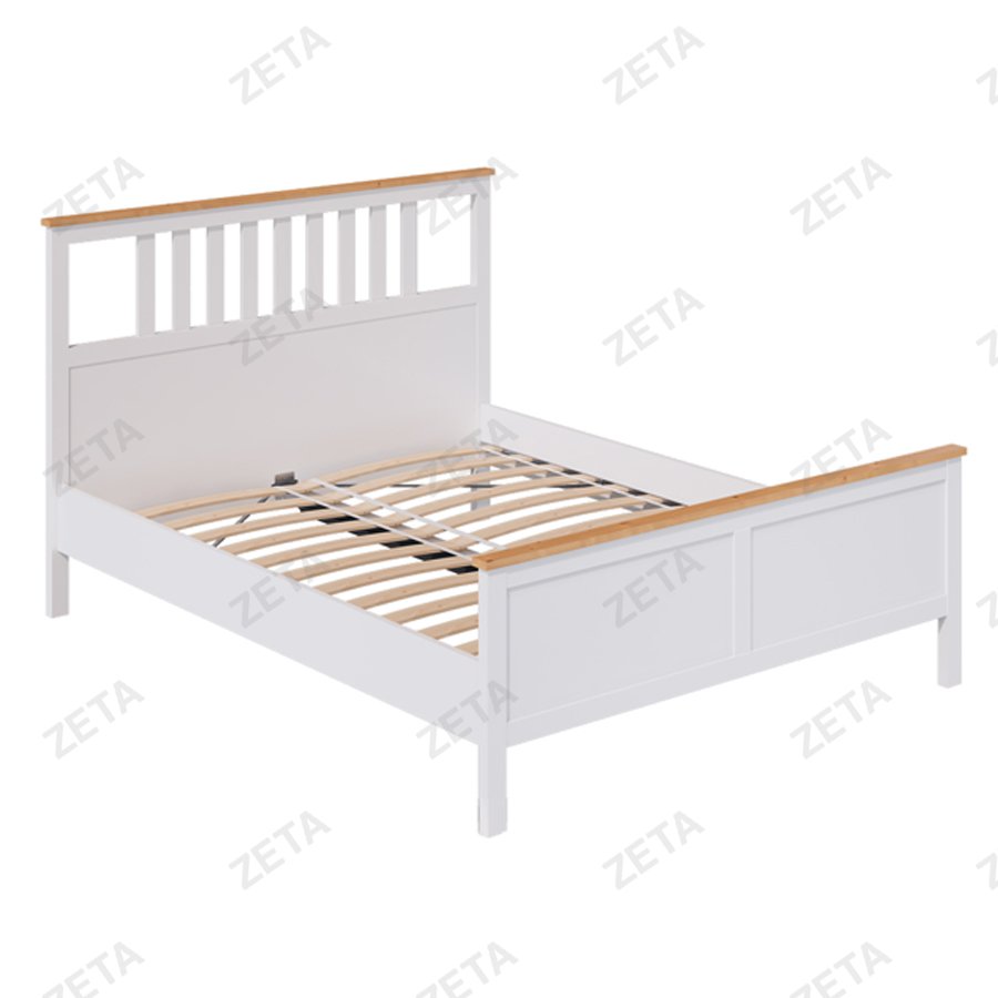 Кровать двойная "Кымор" (1600*2000 мм.) №5031320111 (белый/светло-коричневый) (Лузалес-РФ) - изображение 1